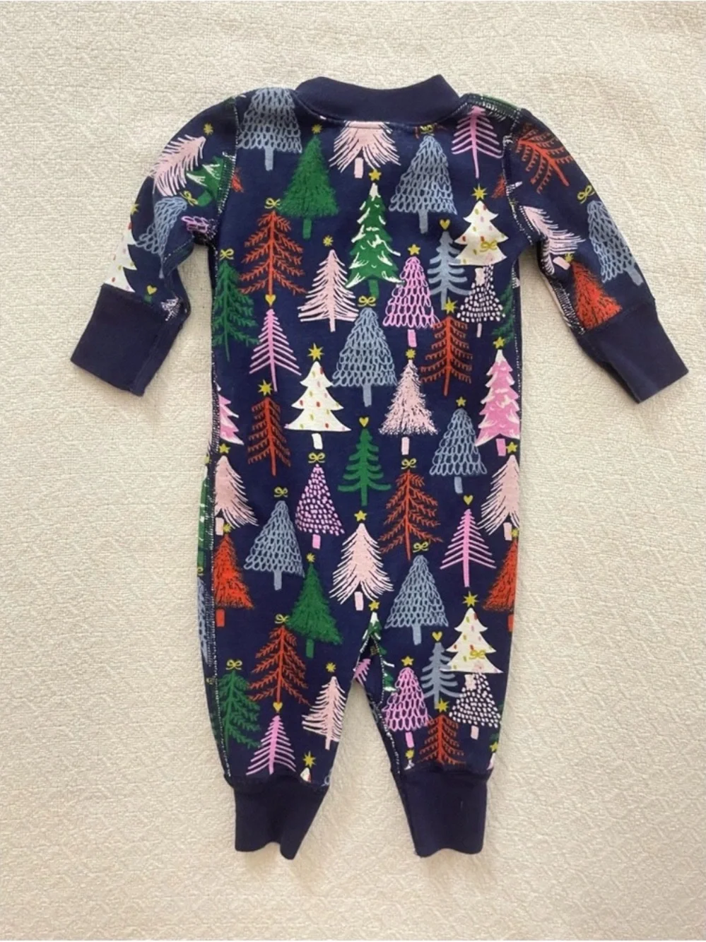 Hanna Andersson Color Holiday Tree Print Zippered Footie Sleeper